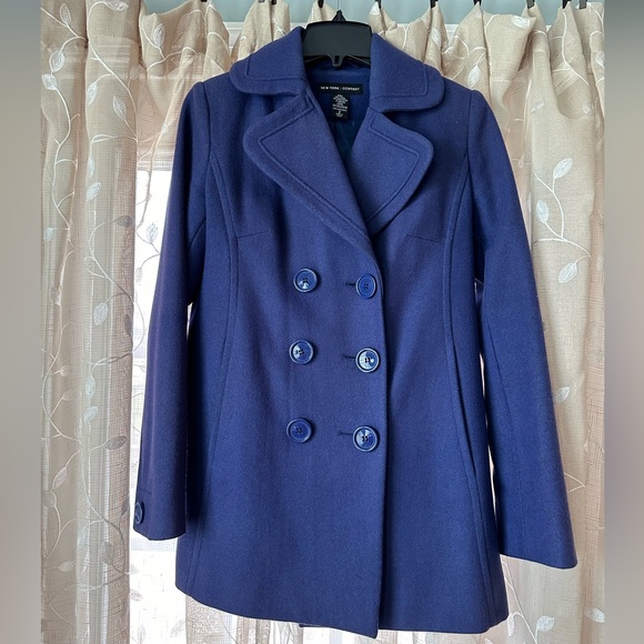 NY&Co cobalt blue peacoat - Picture 1 of 9
